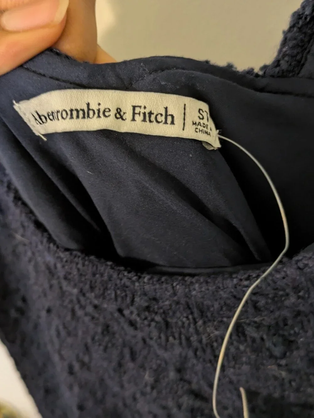 NWT Abercombie & fitch tweed Dress Textured tweed Navy Size Small